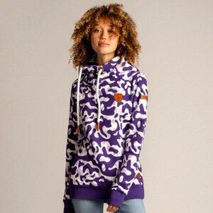 Wanakome Canada Roxanne Purple Camo Cotton Hoodie NWOT